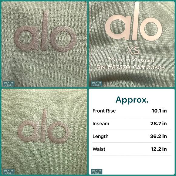 Alo Yoga Alosoft Head Start Bra & High Waist Legging Set XS Botanical Green - Picture 16 of 16